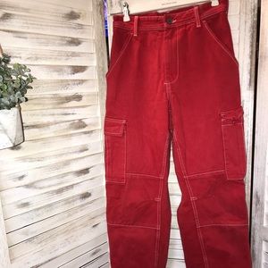 Red Brandy Melville cargo pants